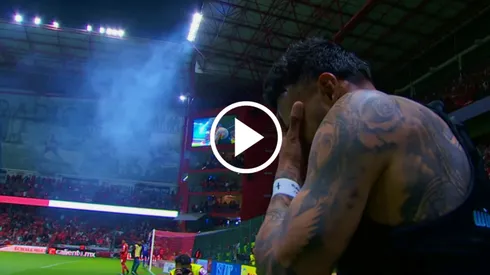 El festejo de Alexis Vega ante Chivas.