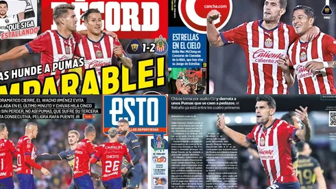 Las portadas de los principales diarios deportivos nacionales coincidieron en el triunfo de Chivas