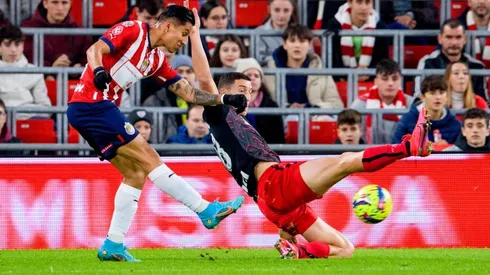 Los rojiblancos aparecieron con su uniforme de anfitrión en esta visita a Bilbao