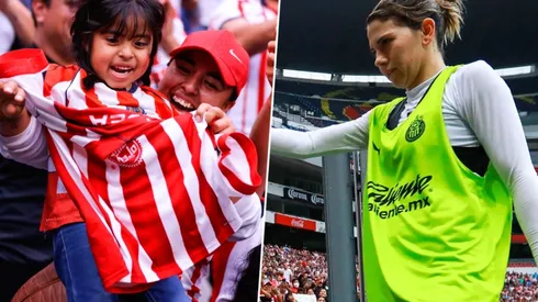 La chivahermanita recibió la playera del partido directo de las manos de Alicia Cervantes