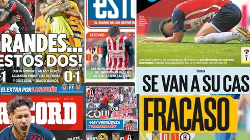 Las portadas de los diarios deportivos resaltaron la eliminación de Chivas