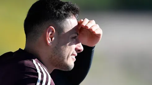 Chicharito en una concentración con México