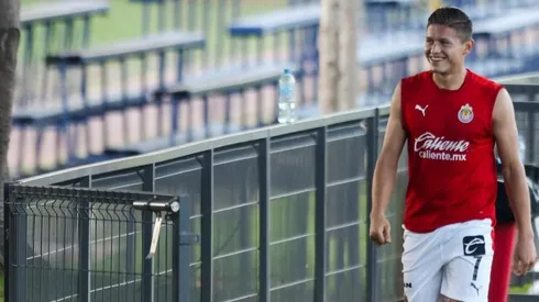 Jesús Godínez en un entrenamiento con Chivas