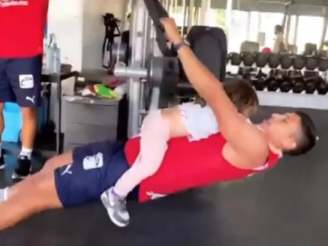 El tierno entrenamiento de Zaldivar con su hija