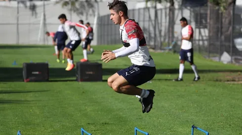 Brizuela durante la pretemporada rojiblanca.