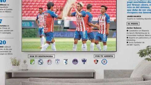 El Universal realizó un trabajo especial en su portada de este martes por el acaparamiento de los partidos de Chivas en el sistema de cable Izzi