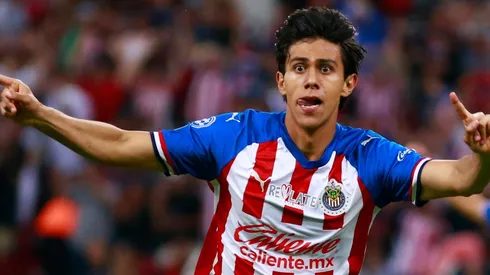 José Macías celebra un tanto ante el Atlas