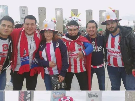Afición de Chivas arma la fiesta previo al partido en San Luis