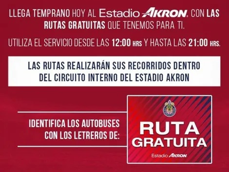 Habrá transporte gratis hacia el Estadio Akron