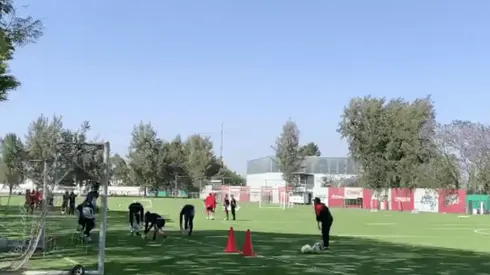 Tomás Boy en su primer entrenamiento.