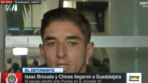 Isaac Brizuela en la llegada a Guadalajara.