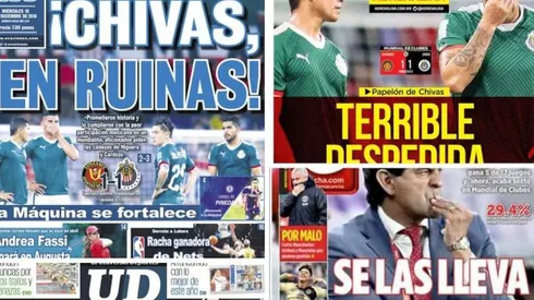 Las portadas reflejan el fracaso de Chivas en Emiratos Árabes Unidos.