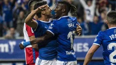 Alanís anotó su primer gol en Europa ante el Sporting Gijón. (Foto: Liga 1 2 3)