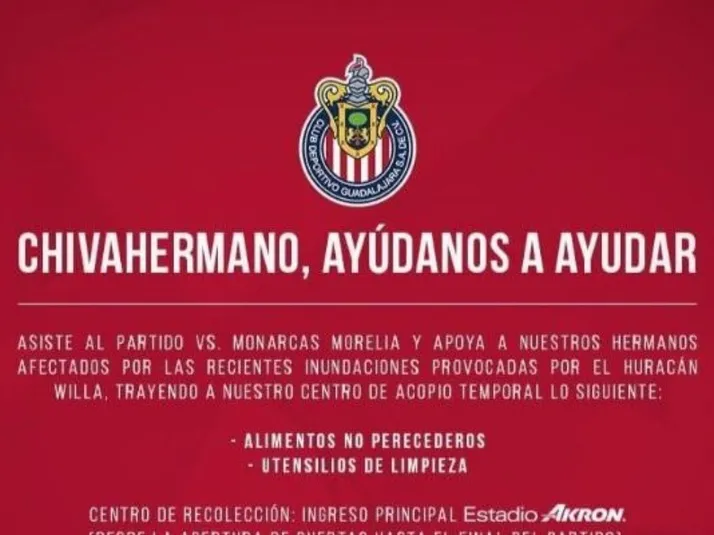 Solidarios: la campaña de Chivas para ayudar a Nayarit