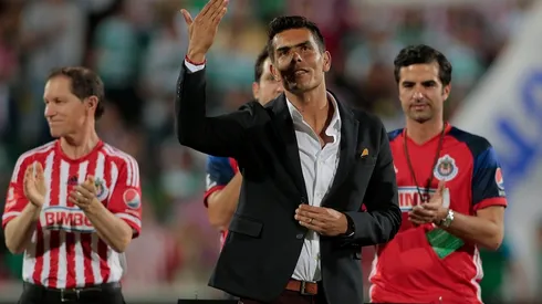 Oswaldo Sánchez durante un partido hecho como homenaje.