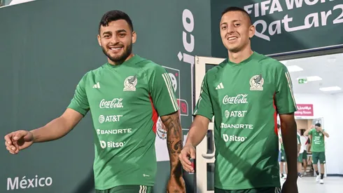 Los jugadores del Tricolor se dieron tiempo para bromear.