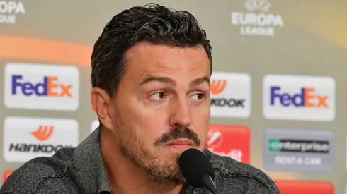 ¿Quién es Óscar García Junyent? ger UEFA El FC Schalke 04 ger vs RB Salzburg AUT 29 09 2016 Veltins Arena Gelsenkirchen UEFA Europe Bernie Group I in Picture Press conference Head coach Coach Scar Garca Junyent RB Salzburg AUT Photo © nordphoto Meuter nordphotox xMeuter