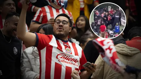 Bronca tras el partido entre Chivas y Atlas.