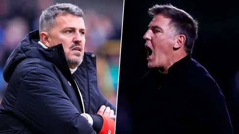Óscar García Junyent y Eduardo Berizzo son los entrenadores de Chivas y León, respectivamente.