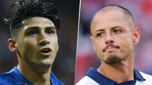 Alan Pulido por debajo de Chicharito Hernández.