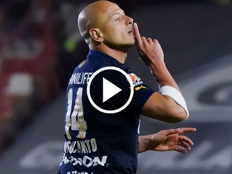 El gesto de Chicharito tras anotar frente a San Luis