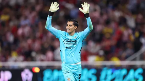 ZAPOPAN, MEXICO – MARCH 5: Raul Rangel of Chivas gestures during the match between Chivas and America as part of the Concacaf Champions Cup 2025 at Akron Stadium on March 5, 2025 in Zapopan, Mexico. (Photo by Simon Barber/Getty Images)