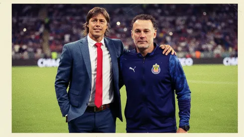 Matías Almeyda junto a Gabriel Milito: el truco para tener una foto polaroid de Chivas con IA.