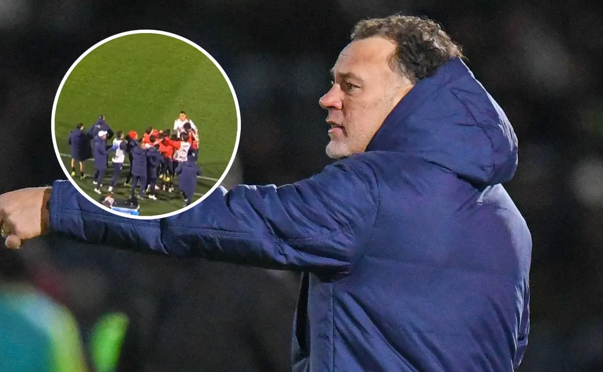 La transmisión no lo mostró: así festejó Gabriel Milito con Hugo Camberos el gol de Yael Padilla ante FC Juárez