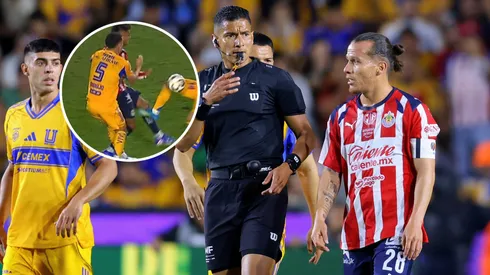 Polémica jugada de Tigres contra Chivas que el VAR decidió no llamar.