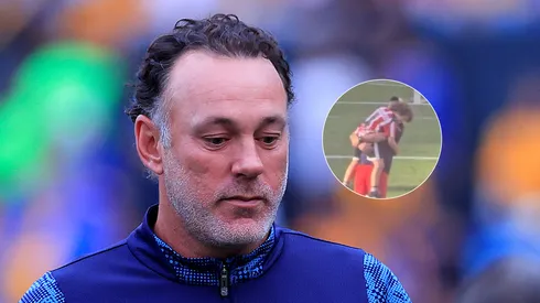 El tierno momento de Gabriel Milito con su hijo.