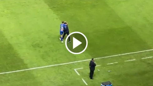 Carlos Rotondi fue a abrazar a Gabriel Milito