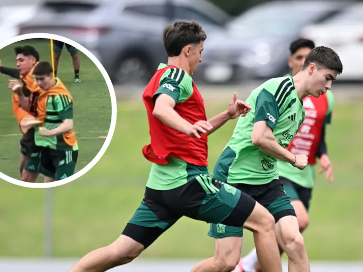 El fuerte choque entre Edson Álvarez y Armando González en el entrenamiento
