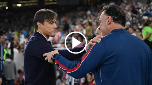 Almeyda y Milito tuvieron un cariñoso saludo.