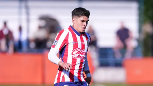 Zapopan, Jalisco, 31 de Octubre de 2026. Jonathan Perez, durante el partido correspondiente a la Jornada 15 del torneo Apertura 2026 de la Liga BBVA MX categoría Sub21, entre las Chivas Rayadas del Guadalajara y los Potros de Hierro del Atlante, realizado en Verde Valle. Foto: Imago7/ Hugo Ramirez