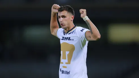 CIUDAD DE MEXICO, MEXICO - SEPTIEMBRE 7: Juan Ignacio Dinenno del Pumas en festejo despues de anotar el tercer gol de su equipo durante el juego de la jornada 13 del Torneo Apertura 2022 de la Liga BBVA MX en el Estadio Olímpico Universitario el 7 de Septiembre de 2022 en la Ciudad de Mexico, Mexico. (Foto: Mauricio Salas/JAM MEDIA)