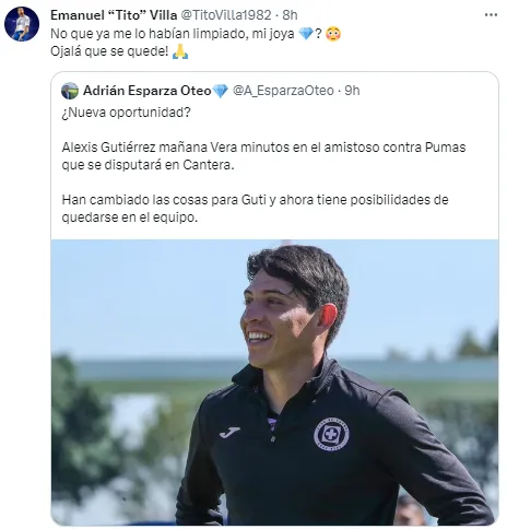 Tito Villa respalda a Alexis Gutiérrez. (@TitoVilla1982)