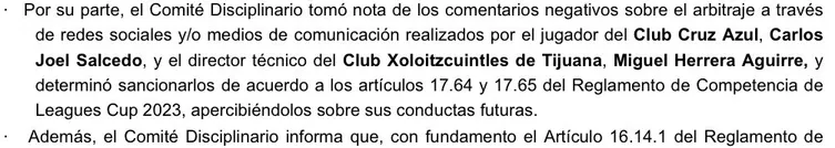 Reporte disciplinario de la Leagues Cup (@David_EG)