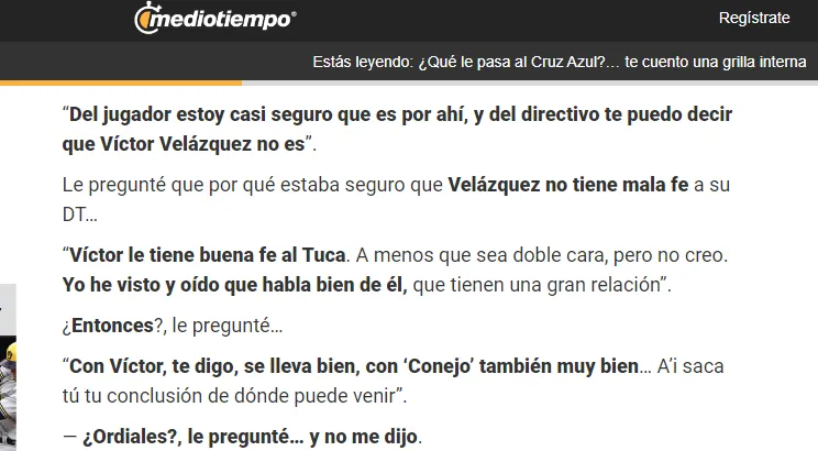 Información de Toque Filtrado
