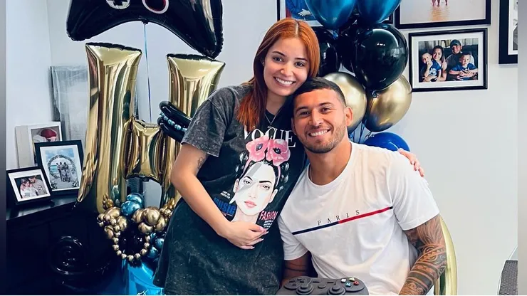 Juan Escobar festejó con su familia.