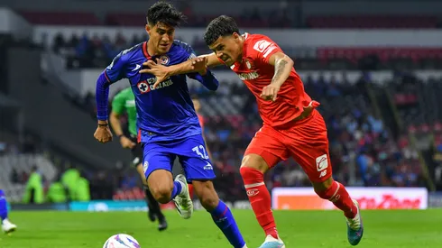 Ciudad de México, 8 de julio de 2023. , durante el partido de la jornada 2 del torneo Apertura 2023 de la Liga BBVA MX, entre la Máquina Celeste del Cruz Azul y los Diablos Rojos del Toluca, celebrado en el estadio Azteca. Foto: Imago7/ Pamela Artiñano
