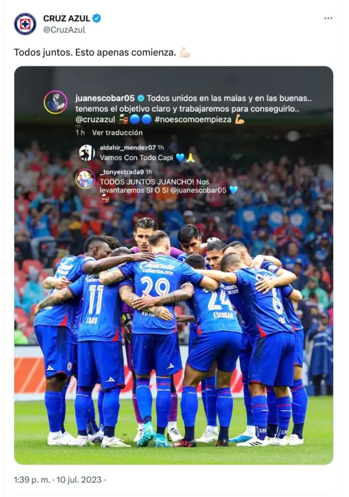 Cruz Azul, Twitter