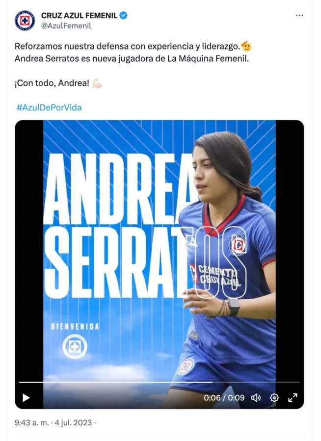 Cruz Azul Femenil, Twitter