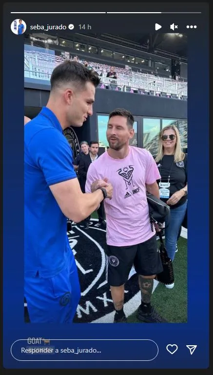 La publicación de Sebastián Jurado junto a Lionel Messi (Instagram)