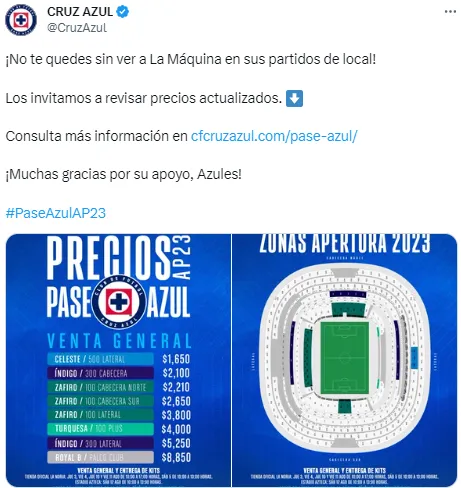 Twitter: @CruzAzul