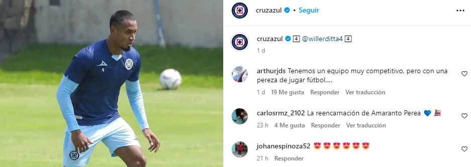 Publicación en Instagram