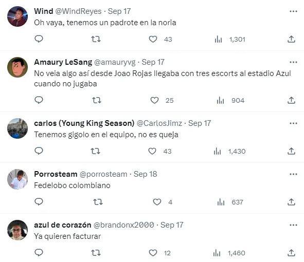 Comentarios de fanáticos