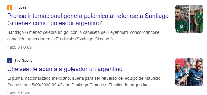 Información de medios argentinos