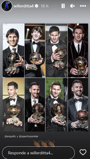Publicación de Willer Ditta en Instagram