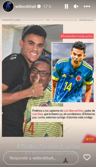 Publicación de Willer Ditta en Instagram