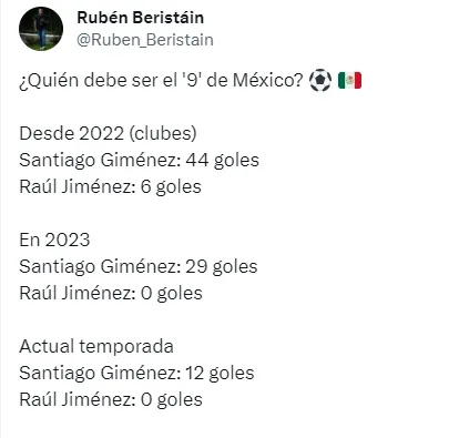 Información del periodista Rubén Beristáin (TW)